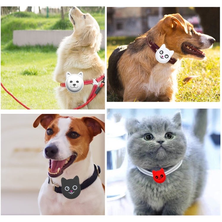 Hanhan Smile Cute Cartoon Pet Collar Anti - lost Tracker Silicone Case For AirTag(Pink) - British D'sire