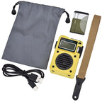 HanRongda HRD - 701 Portable Full Band Radio Subwoofer Bluetooth TF Card Digital Display Radio(Yellow) - British D'sire