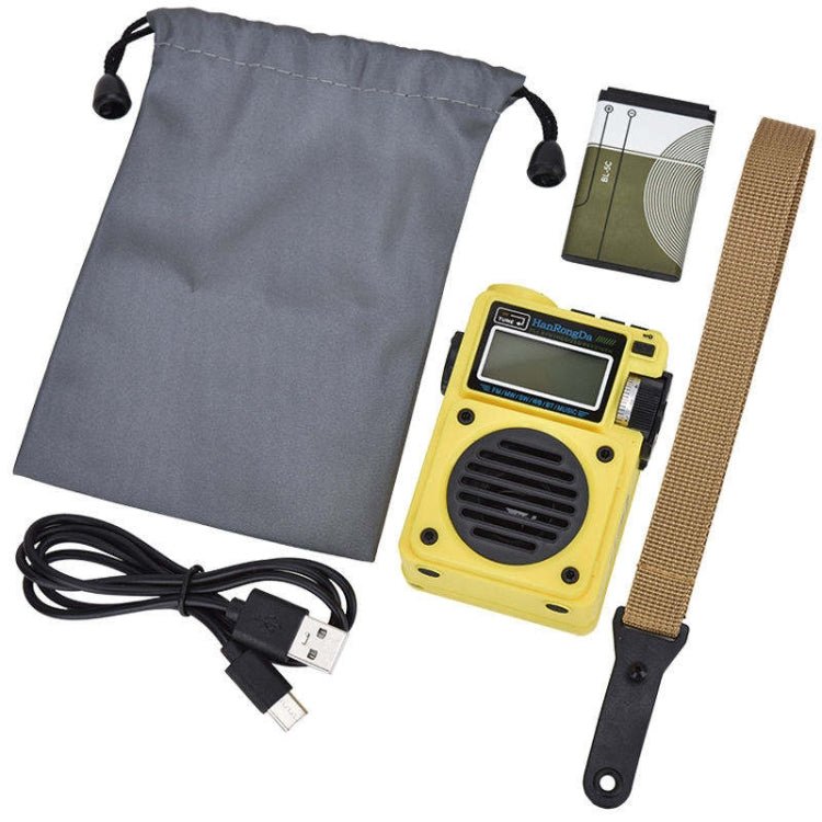 HanRongda HRD - 701 Portable Full Band Radio Subwoofer Bluetooth TF Card Digital Display Radio(Yellow) - British D'sire