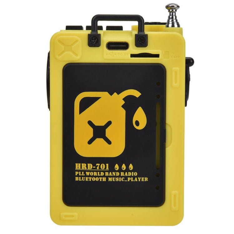 HanRongda HRD - 701 Portable Full Band Radio Subwoofer Bluetooth TF Card Digital Display Radio(Yellow) - British D'sire