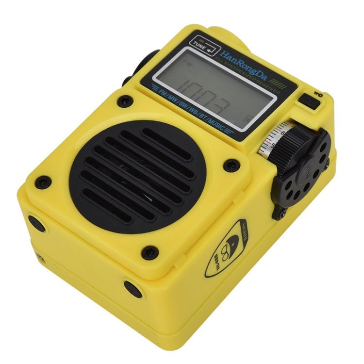 HanRongda HRD - 701 Portable Full Band Radio Subwoofer Bluetooth TF Card Digital Display Radio(Yellow) - British D'sire
