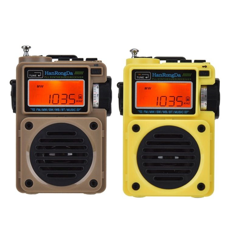 HanRongda HRD-701 Portable Full Band Radio Subwoofer Bluetooth TF Card Digital Display Radio(Yellow) Secondary image