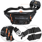 HAOSHUAI 5135 Outdoor Men Waist Bag Waterproof Nylon Cloth Men Bag(Dark Blue) - British D'sire