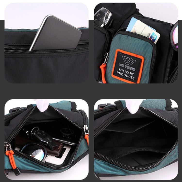 HAOSHUAI 5601 Men Leisure Waterproof Chest Bag Messenger Large Capacity Commute Bag(Dark Blue) - British D'sire