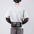 HAOSHUAI 5601 Men Leisure Waterproof Chest Bag Messenger Large Capacity Commute Bag(Dark Green) - British D'sire