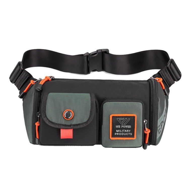 HAOSHUAI 5601 Men Leisure Waterproof Chest Bag Messenger Large Capacity Commute Bag(Gray Green) - British D'sire