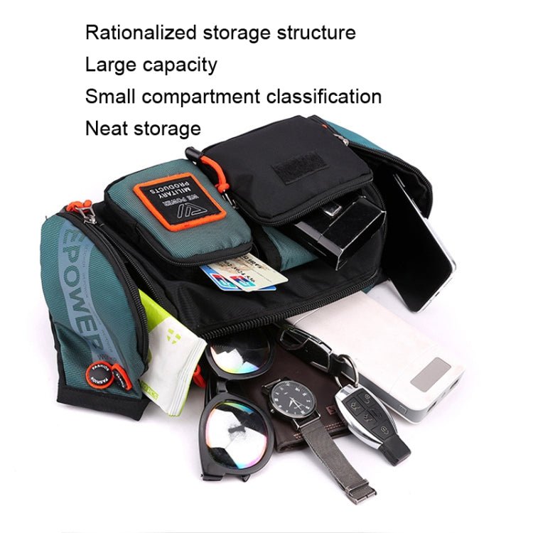 HAOSHUAI 5601 Men Leisure Waterproof Chest Bag Messenger Large Capacity Commute Bag(Grey) - British D'sire