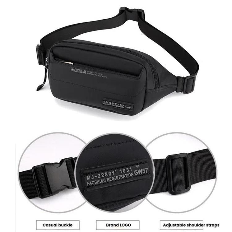 HAOSHUAI Men Outdoor Running Waist Bag Casual Chest Pouch Messenger Bag(Army Green) - British D'sire
