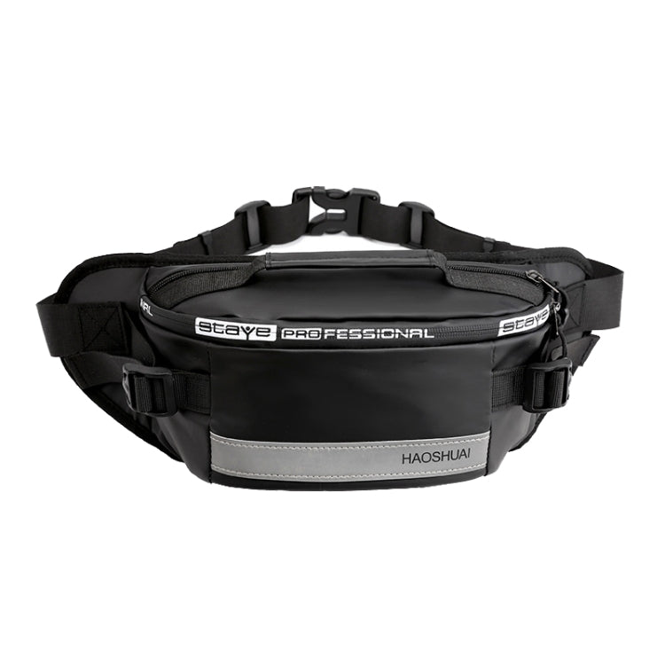 HAOSHUAI Outdoor Running Waist Bag With Reflecting Strip Chest Bag(1100 - 6 Black) - British D'sire Main image