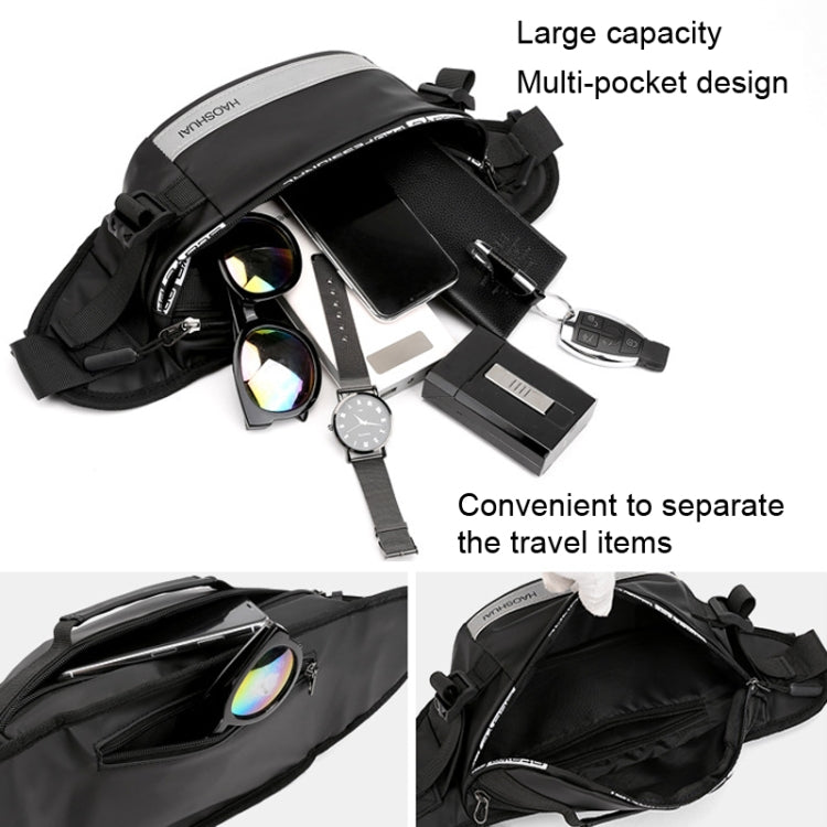 HAOSHUAI Outdoor Running Waist Bag With Reflecting Strip Chest Bag(1100-6 Khaki) Secondary image
