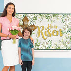 Happy Easter Backdrop for Photography He is Risen Decorations Easter Christian Cross Resurrection Decorations and Supplies for Home Party - British D'sire