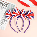 Happyyami British Headbands 2Pcs Union Jack Hairband England Flag Headband Union Jack Hair Headband Ribbon Bowknot Dress up Hair Accessories King Charles III Coronation Decorations - British D'sire