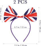 Happyyami British Headbands 2Pcs Union Jack Hairband England Flag Headband Union Jack Hair Headband Ribbon Bowknot Dress up Hair Accessories King Charles III Coronation Decorations - British D'sire
