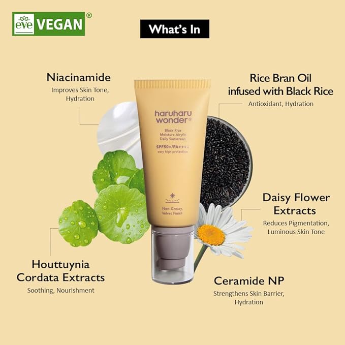 Haruharu Wonder Black Rice Moisture Airyfit Daily Sunscreen 50ml, Reef Safe Formula, Non-Greasy Velvet Finish Secondary image