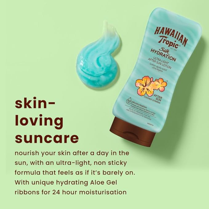 HAWAIIAN TROPIC - Silk Hydration After Sun|with Coconut, Papaya and Aloe vera| 180 ml - British D'sire