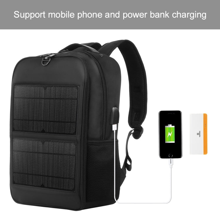 HAWEEL 14W Solar Panel Power Backpack Laptop Bag with Handle and 5V / 2.1A Max USB Charging Port(Black) - British D'sire