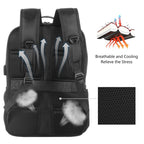 HAWEEL 14W Solar Panel Power Backpack Laptop Bag with Handle and 5V / 2.1A Max USB Charging Port(Black) - British D'sire