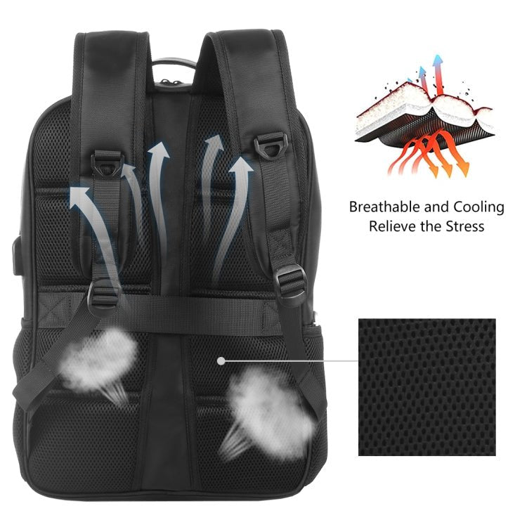 HAWEEL 14W Solar Panel Power Backpack Laptop Bag with Handle and 5V / 2.1A Max USB Charging Port(Black) - British D'sire