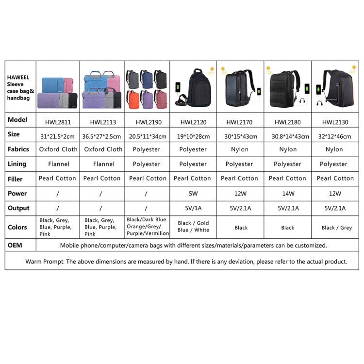 HAWEEL 14W Solar Panel Power Backpack Laptop Bag with Handle and 5V / 2.1A Max USB Charging Port(Black) - British D'sire