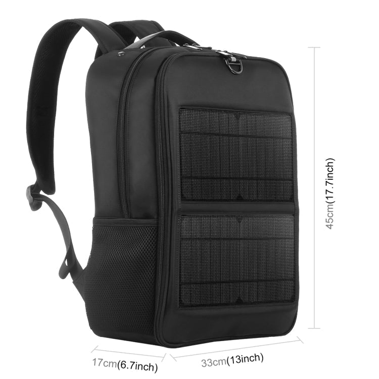 HAWEEL 14W Solar Panel Power Backpack Laptop Bag with Handle and 5V / 2.1A Max USB Charging Port(Black) - British D'sire