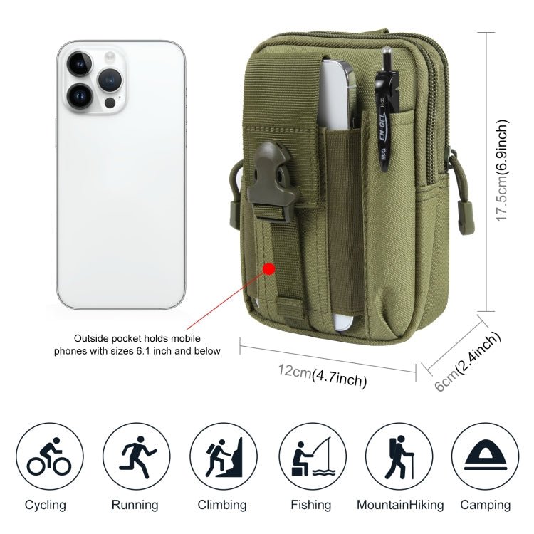 HAWEEL Hiking Belt Waist Bag Outdoor Sport Motorcycle Bag 7.0 inch Phone Pouch (Army Green) - British D'sire