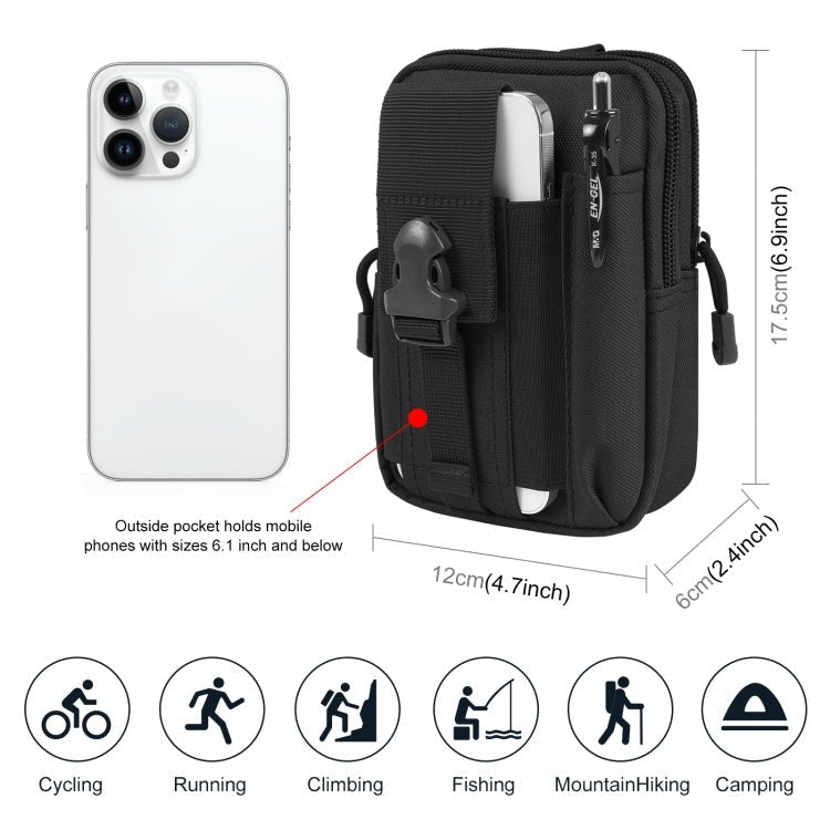 HAWEEL Hiking Belt Waist Bag Outdoor Sport Motorcycle Bag 7.0 inch Phone Pouch (Black) Secondary image