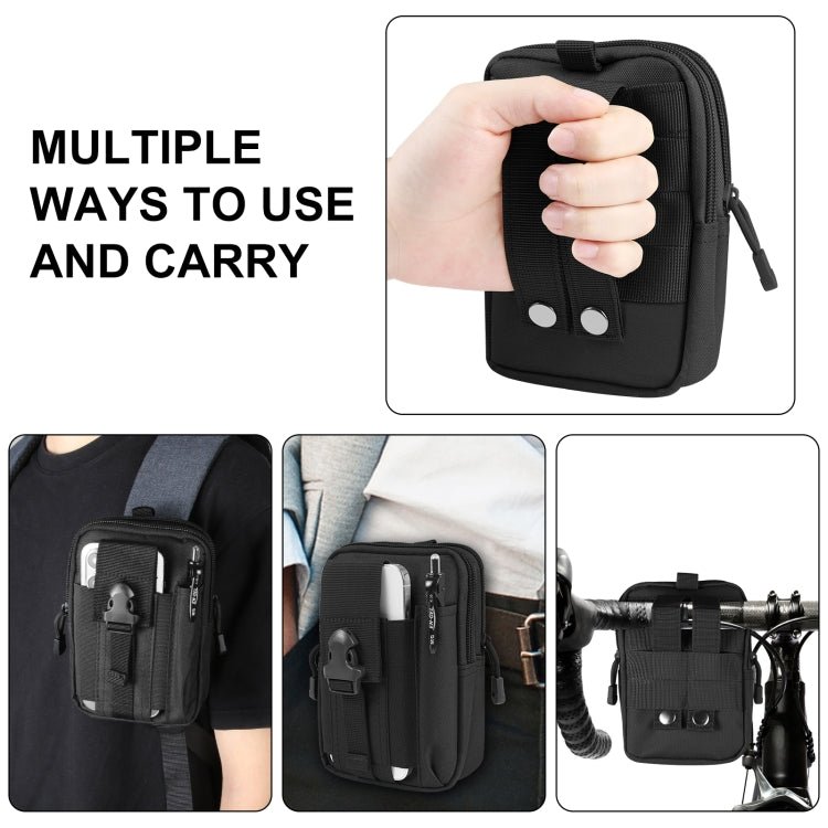 HAWEEL Hiking Belt Waist Bag Outdoor Sport Motorcycle Bag 7.0 inch Phone Pouch (Black) - British D'sire
