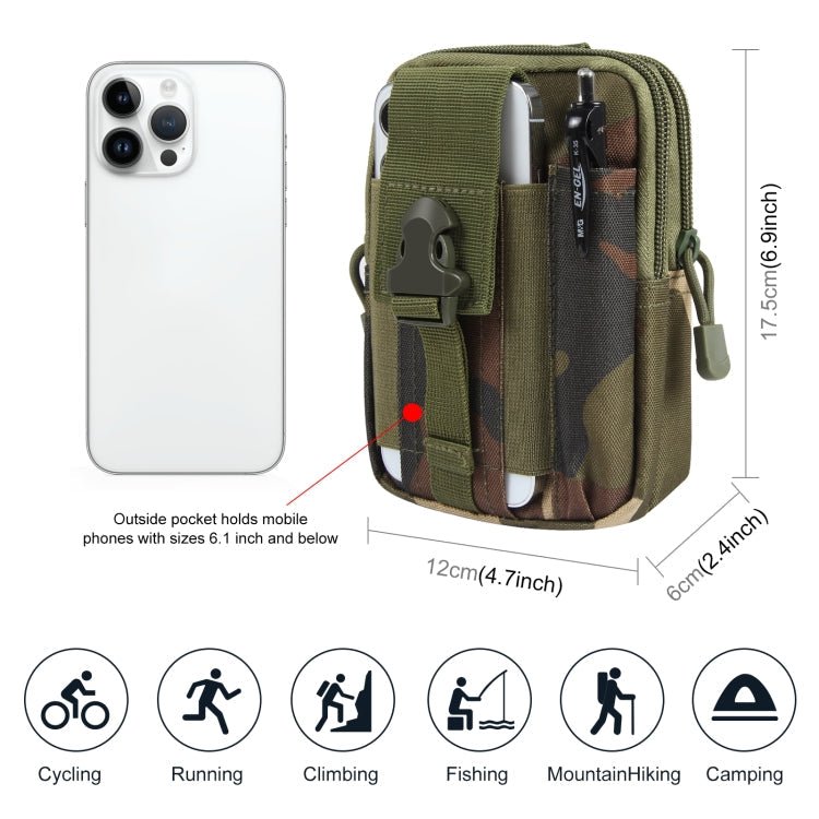 HAWEEL Hiking Belt Waist Bag Outdoor Sport Motorcycle Bag 7.0 inch Phone Pouch (Jungle Camouflage) - British D'sire