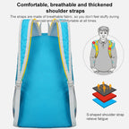 HAWEEL Hiking Portable Foldable Backpack Large Capacity Shoulders Bag (Blue) - British D'sire