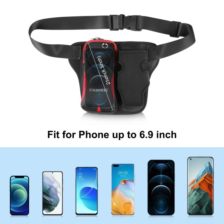 HAWEEL Multi - function Sports Fitness Water Bottle Waist Bag(Red) - British D'sire