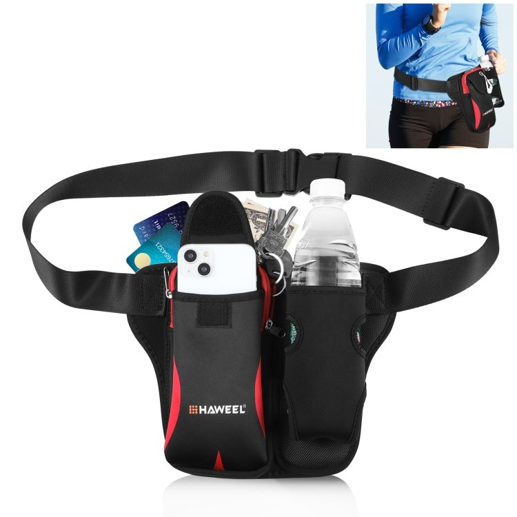 HAWEEL Multi - function Sports Fitness Water Bottle Waist Bag(Red) - British D'sire