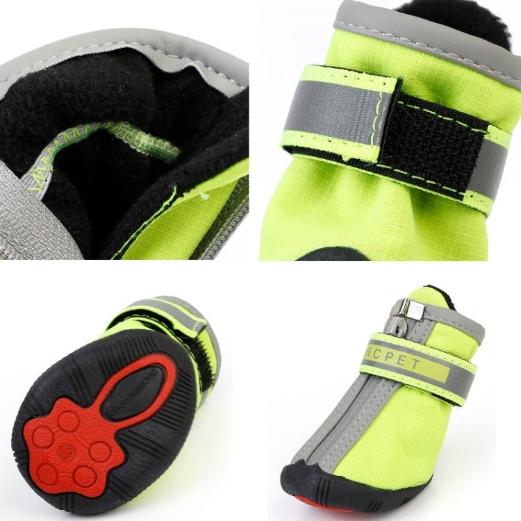 HCPET A1703 Pet Non - Slip Wear - Resistant Shoes Puppy Feet Cover, Size: Number 5(Waterproof Green) - British D'sire