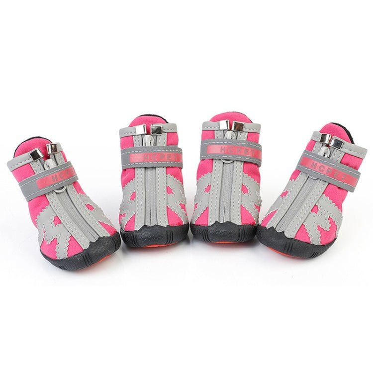HCPET A1703 Pet Non - Slip Wear - Resistant Shoes Puppy Feet Cover, Size: Number 5(Waterproof Pink) - British D'sire Main image