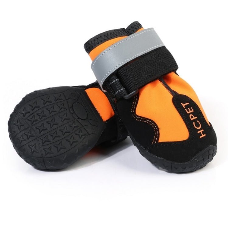 HCPET Dog Non-Slip Wear-Resistant Rain Boots Pet Outdoor Waterproof Shoes, Size: 8(Orange) Secondary image