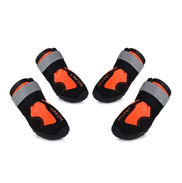 HCPET Dog Non - Slip Wear - Resistant Rain Boots Pet Outdoor Waterproof Shoes, Size: 8(Orange) - British D'sire Main image