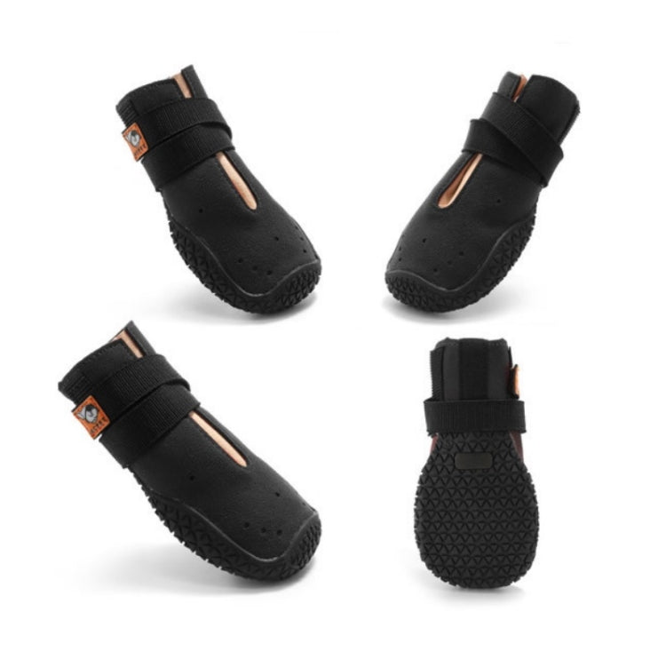 HCPET Non - Slip Wear - Resistant Pet Shoes Four Seasons Breathable Dog Shoes, Size: 1(Black) - British D'sire