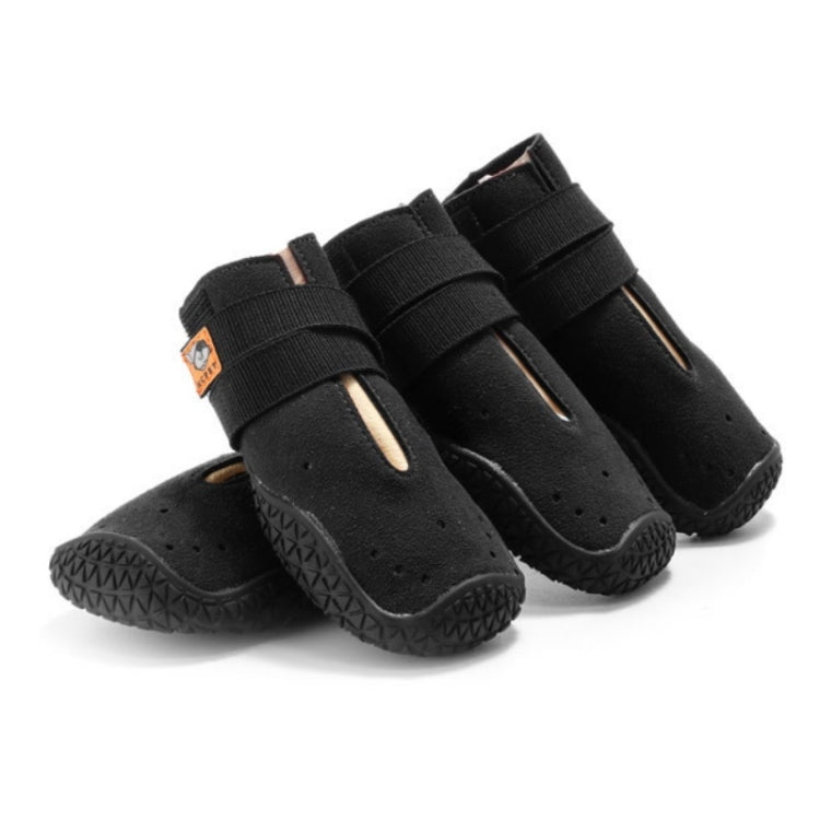 HCPET Non - Slip Wear - Resistant Pet Shoes Four Seasons Breathable Dog Shoes, Size: 3(Black) - British D'sire