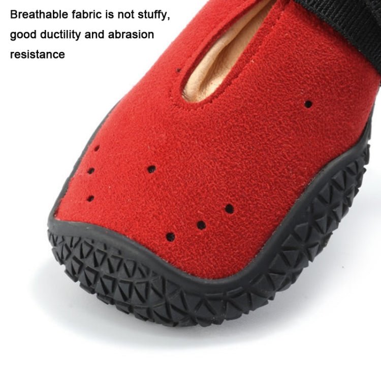 HCPET Non - Slip Wear - Resistant Pet Shoes Four Seasons Breathable Dog Shoes, Size: 8(Black) - British D'sire