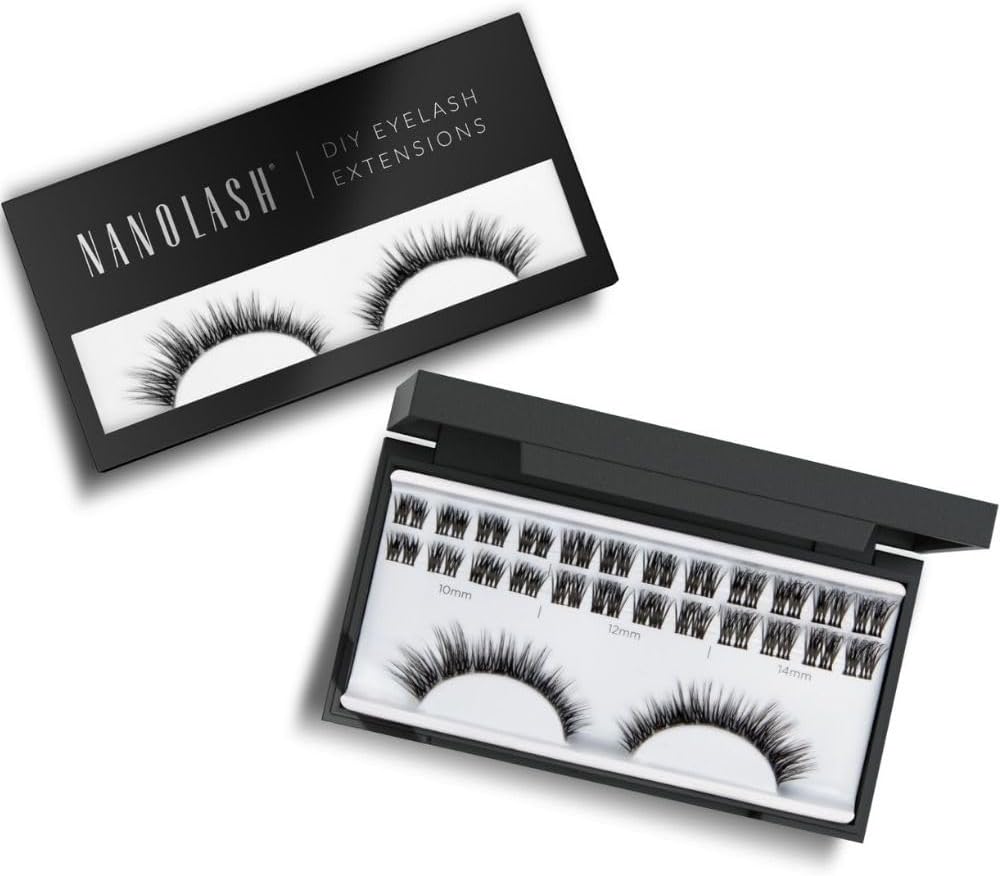 Nanolash DIY Eyelash Extensions 36 pcs - cluster lashes DIY, cluster false eyelashes for lash extensions at home, individual cluster lashes (HEARTBREAKER) Main image