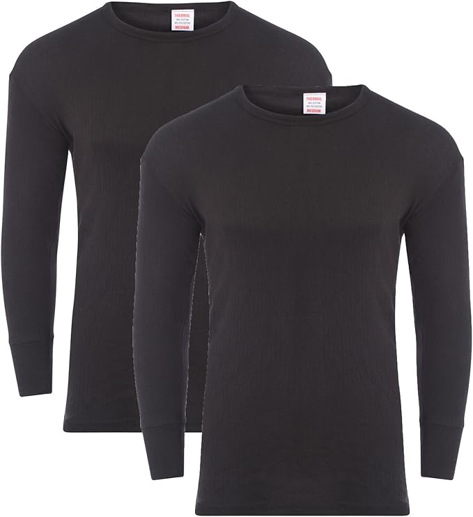 Heatwave® Pack of 2 Men's Thermal Long Sleeve Top, Warm Underwear Baselayer, S M L XL XXL Thermals - Thermal Sets - British D'sire Main image