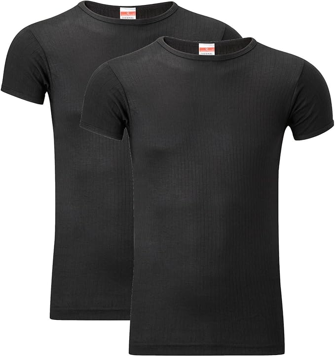 Heatwave® Pack of 2 Men's Thermal T Shirt, Warm Underwear Baselayer, S M L XL XXL Thermals - Thermal Sets - British D'sire