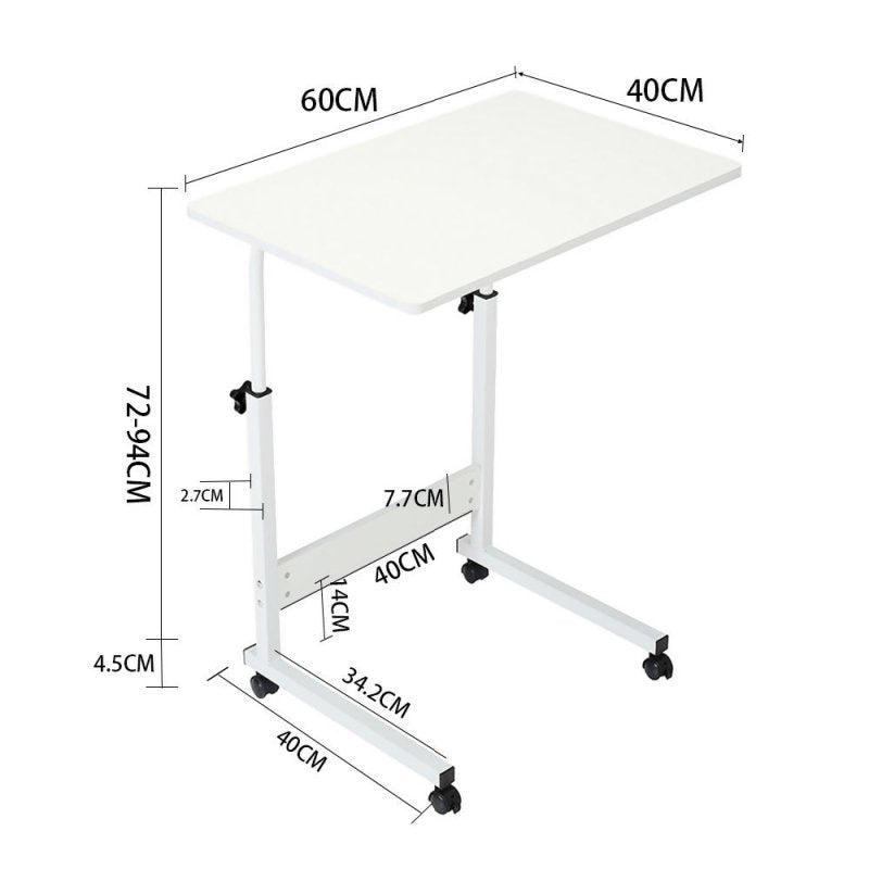 Height Adjustable Mobile Table Overbed Desk with Wheels - Table - British D'sire
