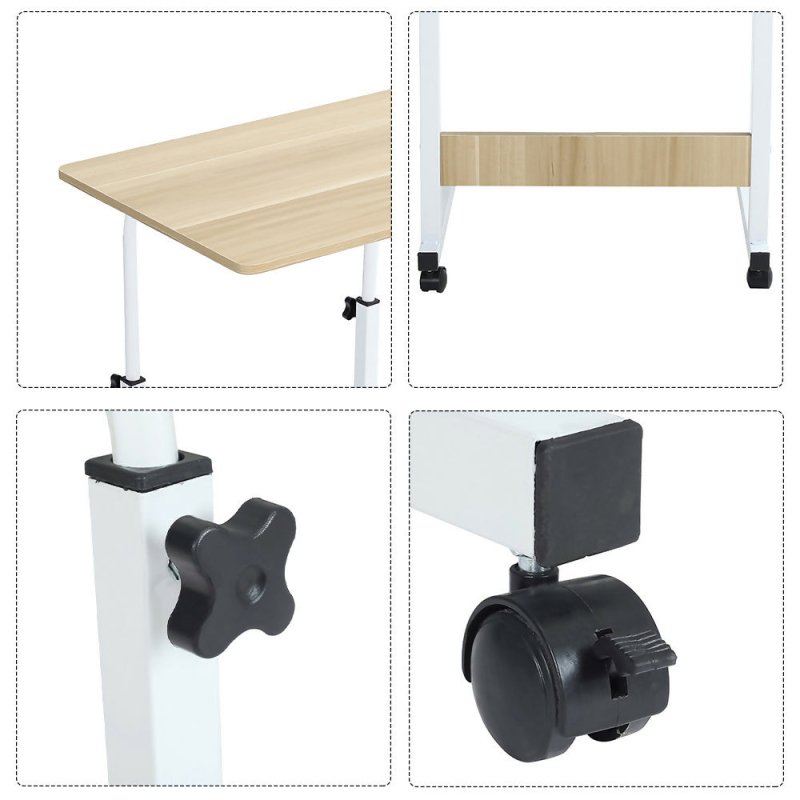 Height Adjustable Mobile Table Overbed Desk with Wheels - Table - British D'sire