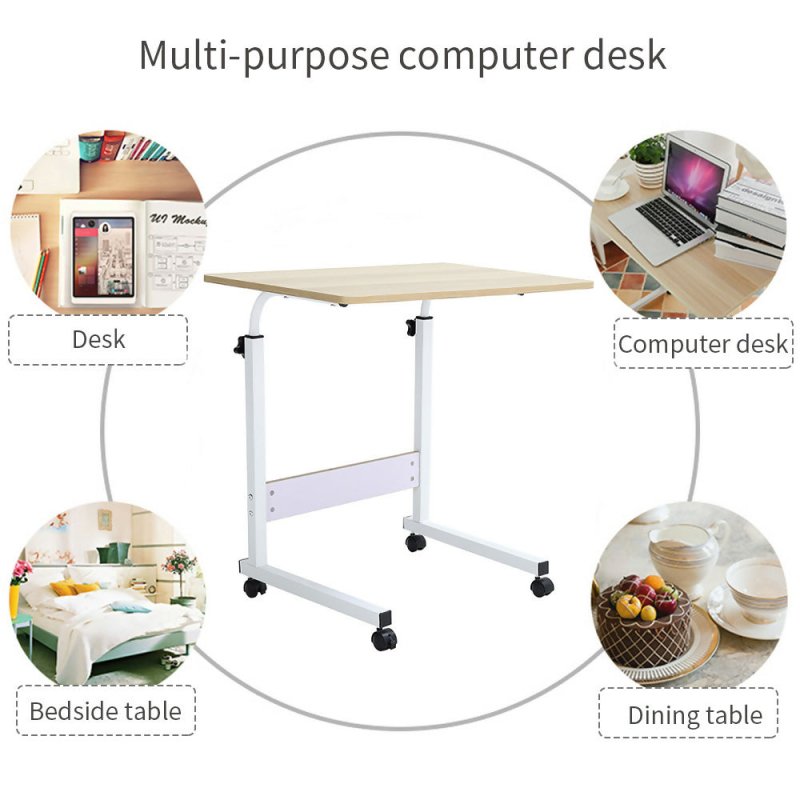 Height Adjustable Mobile Table Overbed Desk with Wheels - Table - British D'sire