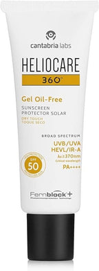 Heliocare 360 Oil-Free Gel SPF 50 50ml / Sunscreen For Face/Daily UVA UVB Visible light Infrared-A Anti-Ageing Sun Protection/Combination Oily and Normal Skin/Matte Finish - British D'sire