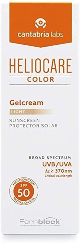 Heliocare Gelcream Colour Light SPF 50 50ml / Sun Cream For Face / Daily UVA UVB Anti-Ageing Sunscreen Protection / Suits All Skin Types / Natural-looking Foundation Coverage - British D'sire