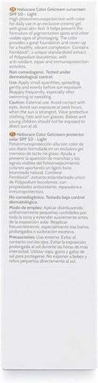Heliocare Gelcream Colour Light SPF 50 50ml / Sun Cream For Face / Daily UVA UVB Anti-Ageing Sunscreen Protection / Suits All Skin Types / Natural-looking Foundation Coverage - British D'sire