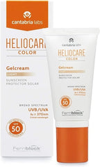 Heliocare Gelcream Colour Light SPF 50 50ml / Sun Cream For Face / Daily UVA UVB Anti-Ageing Sunscreen Protection / Suits All Skin Types / Natural-looking Foundation Coverage - British D'sire