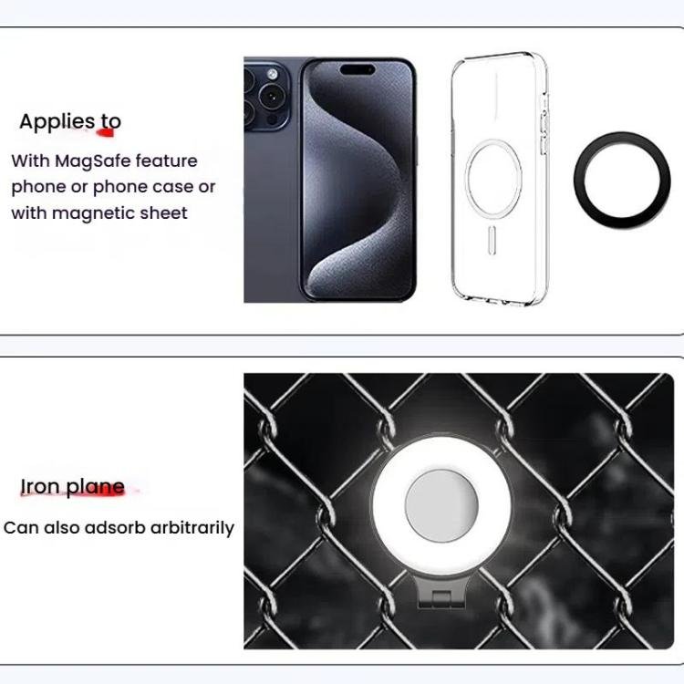 HEPAIL AC74 Magsafe Magnetic Smartphone Light Portable Handheld Selfie Light(Black) - British D'sire