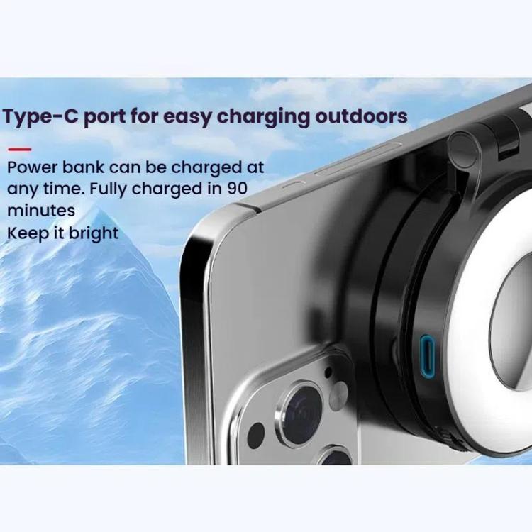 HEPAIL AC74 Magsafe Magnetic Smartphone Light Portable Handheld Selfie Light(White) - British D'sire